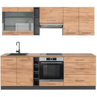 Vicco Küchenzeile Fame-Line 235 cm Eiche/Anthrazit