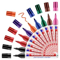 Edding 4-3000-10999 Permanentmarker Schwarz, Rot, Blau, Grün, Orange, Braun,