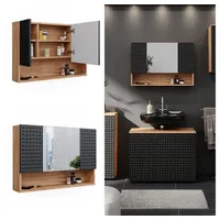 Vicco Badspiegelschrank Irma Goldkraft Eiche/Anthrazit 80 x 55 cm