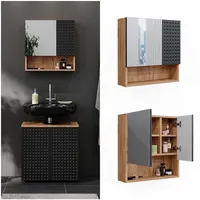 Vicco Badspiegelschrank Irma Goldkraft Eiche/Anthrazit 54 x 55 cm