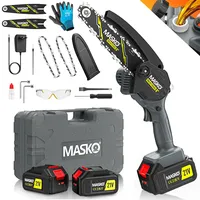 Masko MASKO® Mini-Kettensäge mit Akku 8000mAh Handkettensäge Elektro mit