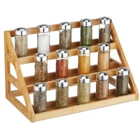 Relaxdays Gewürzregal, Bambus, HxBxT: 23,5 x 39,5 x 21,5