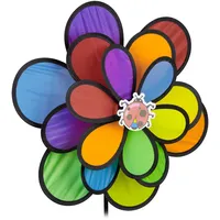 Relaxdays Windrad Blume, Windspiel Stecker für Garten & Balkon,