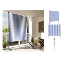 VidaXL Außenrollo Blau und Weiß 150x270 cm Stoff und