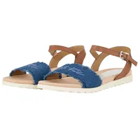 Tom Tailor Damen Sandale mit Logoprint, blau, Logo Print,