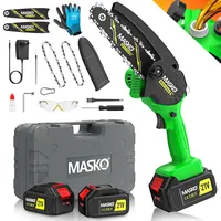 Masko MASKO® Mini-Kettensäge mit Akku 8000mAh Handkettensäge Elektro mit