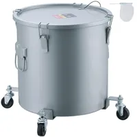 Vevor Frittierfetteimer Ölentsorgungsbehälter 37,8 L mit Rollensockel, Rostfreie Beschichtung