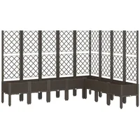 VidaXL Pflanzkübel mit Rankgitter Braun 200x160x142 cm PP
