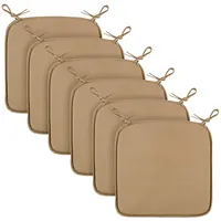 BestLivings Stuhlkissen Canvas Hellbraun 38x38x2cm - 6er Pack