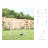 VidaXL Fußballtor mit Netz Weiß 125x96x60 cm Stahl &