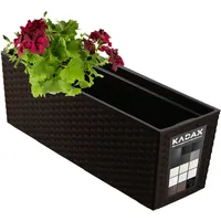 Kadax Blumenkasten 18,5x56 cm, Rattanmuster, Mokka, -