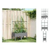 VidaXL Pflanzkübel mit Rankgitter Hellgrau 80x40x142,5 cm PP
