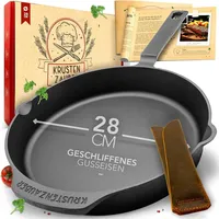 Krustenzauber Gusseisenpfanne Induktion 28cm inkl. Anleitung und Rezeptbuch -
