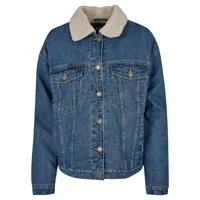 URBAN CLASSICS Oversized Sherpa Jeansjacke Clear Blue Washed 3XL