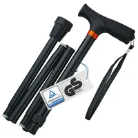 Weinberger Teleskop-Gehstock stabil faltbar höhenverstellbar rutschfest schwarz