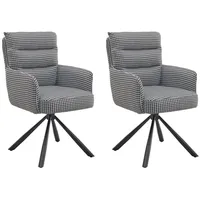 Stolkom Polsterstühle 2er Set PEPPI, Schwarz Weiß - Mikrofaserbezug
