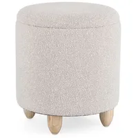 BIZZOTTO Hocker Zena aus Stoff, Hellgrau