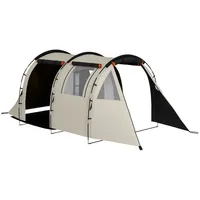 Outsunny Tunnelzelt, Campingzelt für 5 Personen, Garten, Khaki