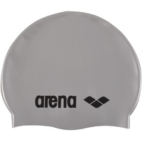 Arena Unisex – Erwachsene Classic Silicone Badekappe, Silver-Black (51),