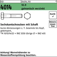 Industrial Quality Supplies ISO 4014 Sechskant-Schaftschraube M12x160 Stahl 10.9