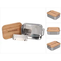 Toolbrothers Fan Edelstahl Brotdose mit Bambus Deckel 1200 ml,