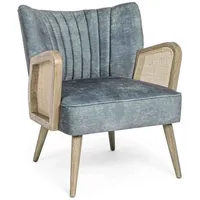 BIZZOTTO Armlehnstuhl Virna Stoff blau