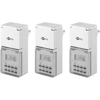 Goobay 3er-Set: Digitale Zeitschaltuhr IP44, 3 Stück, Weiß