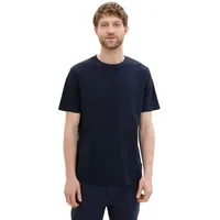 Tom Tailor Herren T-Shirt mit Rundhalsausschnitt, Dunkelblau, L