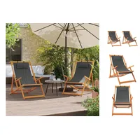 VidaXL Strandstühle 2 Stk. Klappbar Grau Stoff