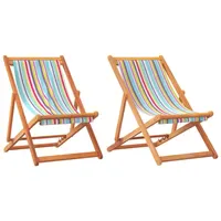 VidaXL Strandstuhl 2er Set Mehrfarbig