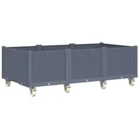 VidaXL Pflanzkasten mit Rollen Grau 150x80x54 cm PP