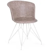 BIZZOTTO Esszimmerstuhl Loft Kunstleder beige/weiß 2er Set