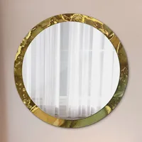 Coloray Wandspiegel mit gemustertem Glasrahmen, fertig zum Aufhängen metallisch