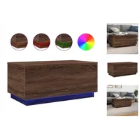 VidaXL Couchtisch mit LED-Leuchten Braun Eichen-Optik 90x50x40 cm