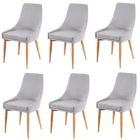 Mendler 6er-Set Esszimmerstuhl HWC-B44 II, Stuhl Küchenstuhl Retro Design