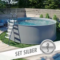 POOL Total Rundpool-Set SILBER Ø 5,00 x 1,20 m