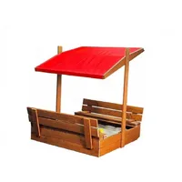 QLS Sandkasten aus Holz mit Dach Abdeckung Imprägniert Sandbox