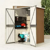 VidaXL Wand-Geräteschuppen Braun 118x100x178 cm Verzinkter Stahl 1085113