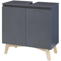 [en.casa] Waschbeckenunterschrank Overath 60x60x30cm Grau