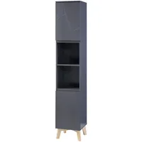 [en.casa] Hochschrank Overath 160x30x30cm Grau
