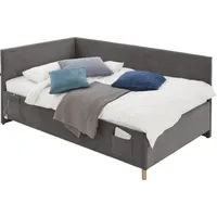Meise Möbel meise.möbel Polsterbett Cool Cord Anthracite 120 x