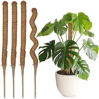 Relaxdays Kokosstäbe im 5er Set, biegsame Pflanzenstäbe, für Monstera,