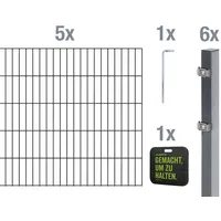 GAH Alberts Alberts Doppelstabmattenzaun »Grundset«, Höhe: 80-160 cm, Gesamtlänge: