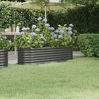 VidaXL Hochbeet Pulverbeschichteter Stahl 152x40x36 cm Anthrazit