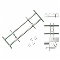 VidaXL Fenstergitter Verstellbar mit 2 Querstäben 500-650 mm