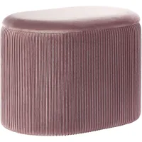 Beliani Pouf mit Stauraum Samtstoff Rosa 55 x 35