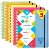 Clairefontaine 5x PROACTIV'BOOK 16x21cm 80 Blatt liniert mit Rand,