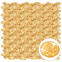 Relaxdays 1152er Pack Goldtaler Piraten, Piratenschatz aus goldenen Münzen,