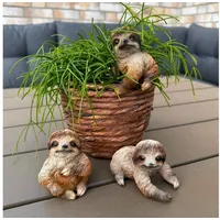 Online fuchs 3er Set süße Dekofiguren, Gartenfiguren Faultier für