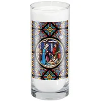 St. Benno Palmwachskerze im Glas »Christi Geburt« / St.